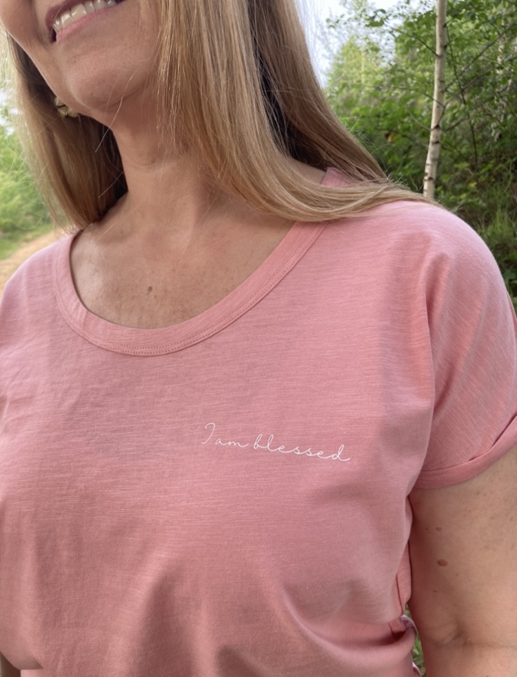 I am blessed t-shirt met opgerold mouwtje - Afbeelding 2