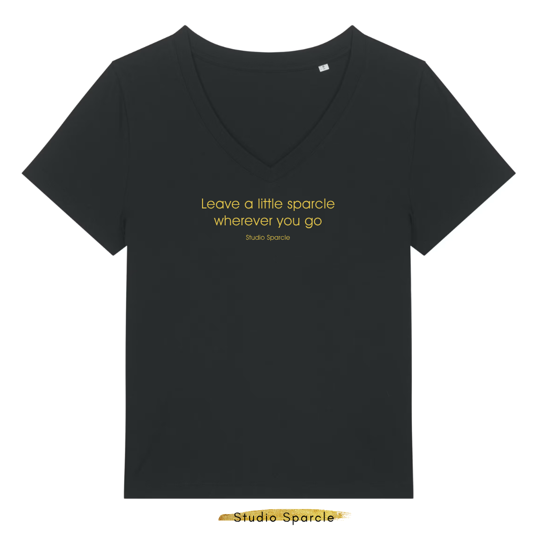 Leave a little sparcle wherever you go T-shirt V-hals - Afbeelding 6
