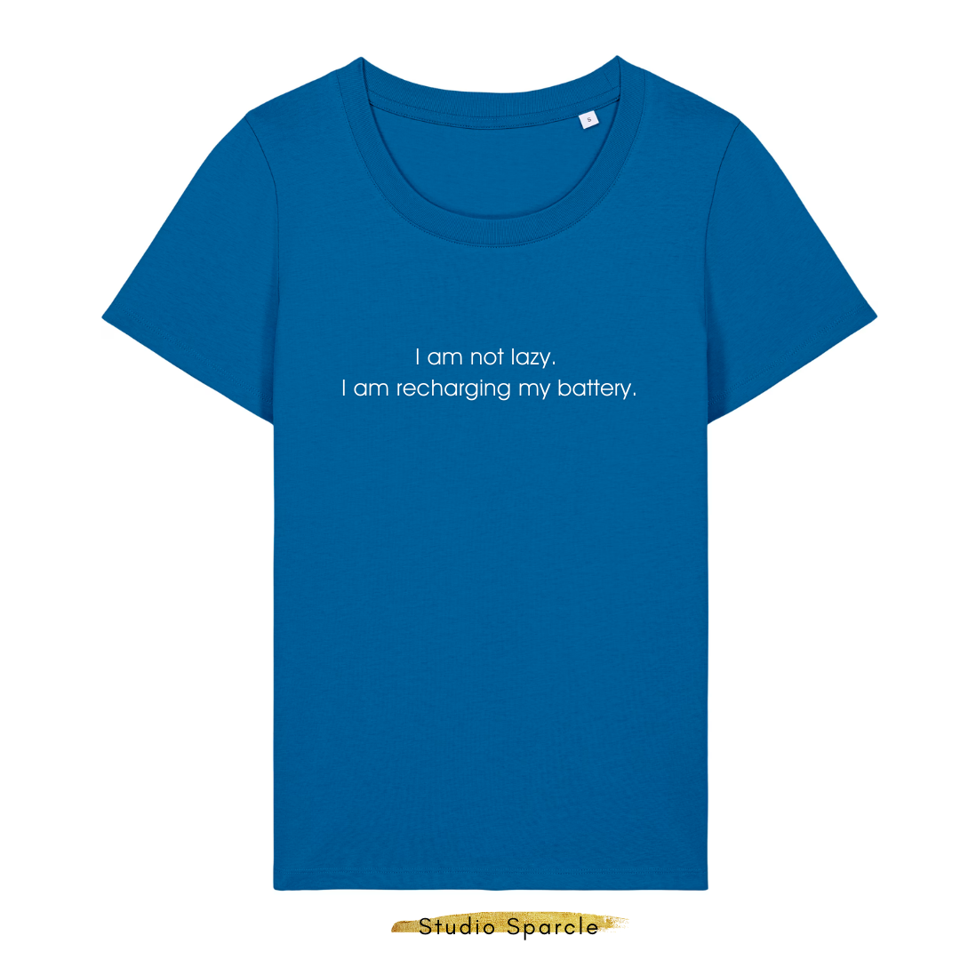 I am not lazy, I am recharging my battery T-shirt ronde hals - Afbeelding 9
