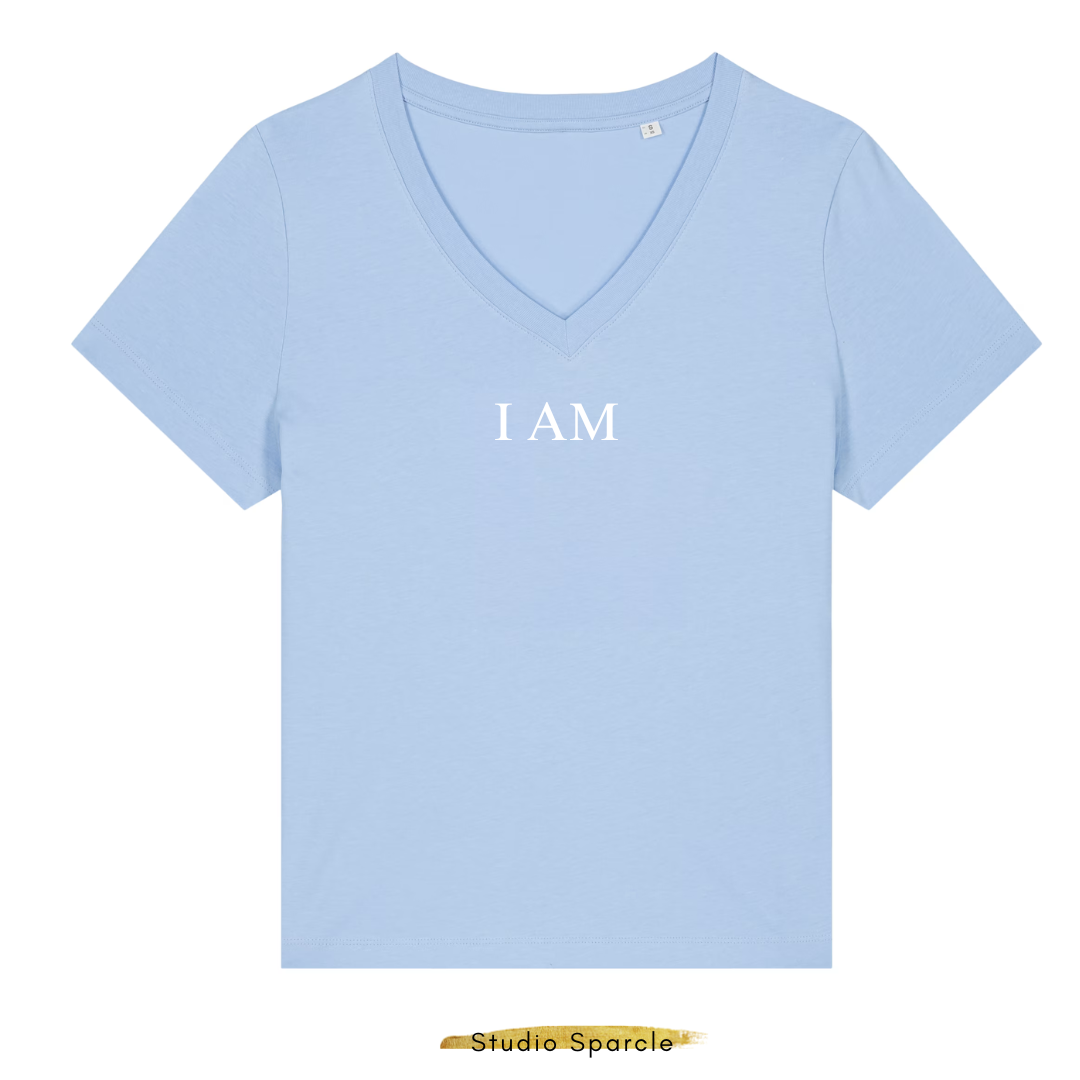 I AM T-shirt V-hals - Afbeelding 4