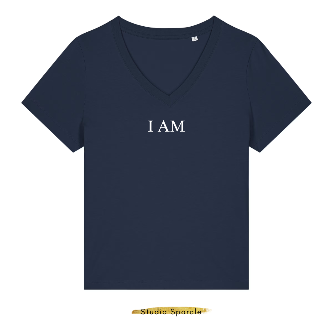 I AM T-shirt V-hals - Afbeelding 2