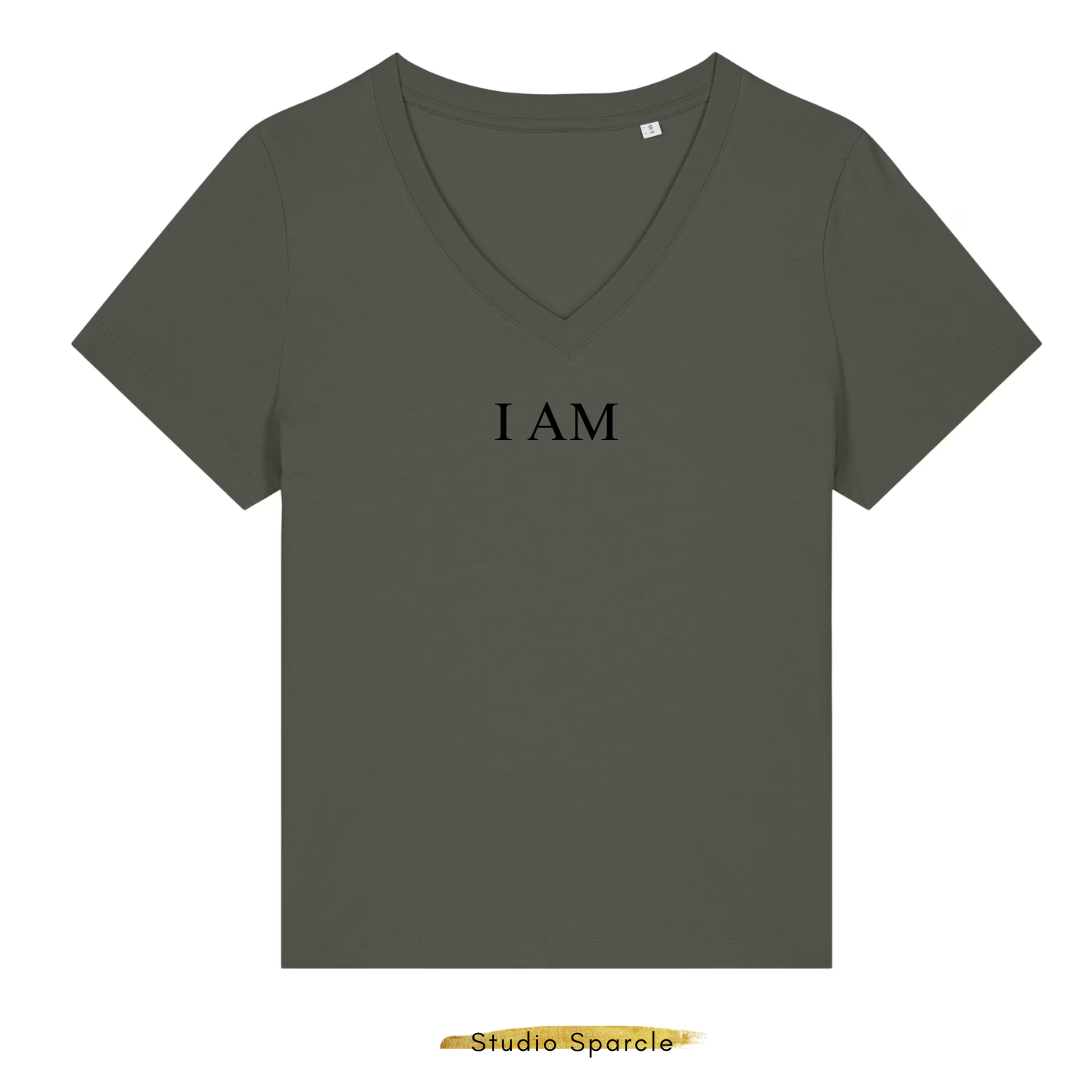I AM T-shirt V-hals - Afbeelding 5