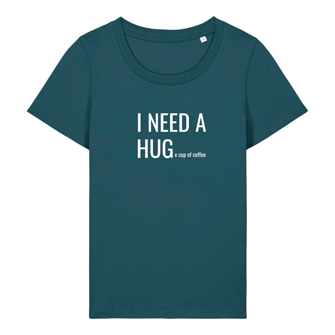 I NEED A HUGe cup of coffee T-shirt ronde hals - Afbeelding 6