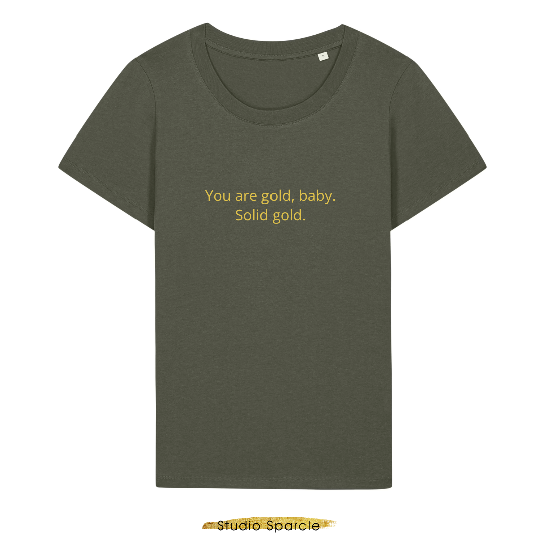 You are gold, baby. Solid gold. T-shirt ronde hals - Afbeelding 3