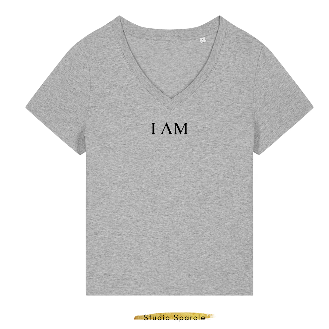 I AM T-shirt V-hals - Afbeelding 3