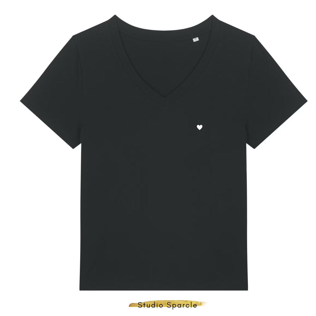 T-shirt V-hals met hartje - Afbeelding 8