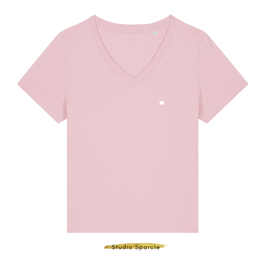 T-shirt V-hals met hartje - Afbeelding 7
