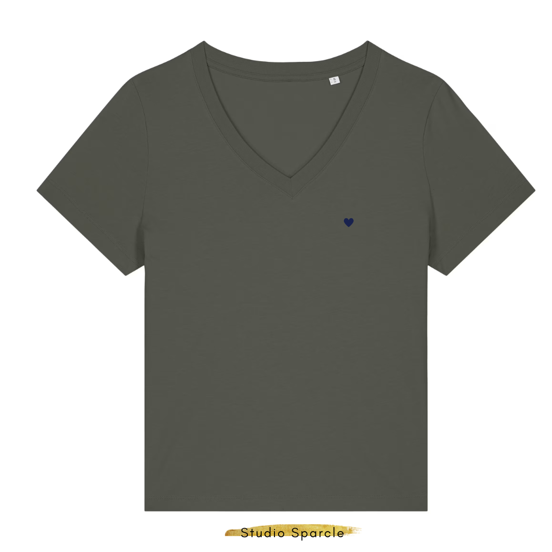 T-shirt V-hals met hartje - Afbeelding 5