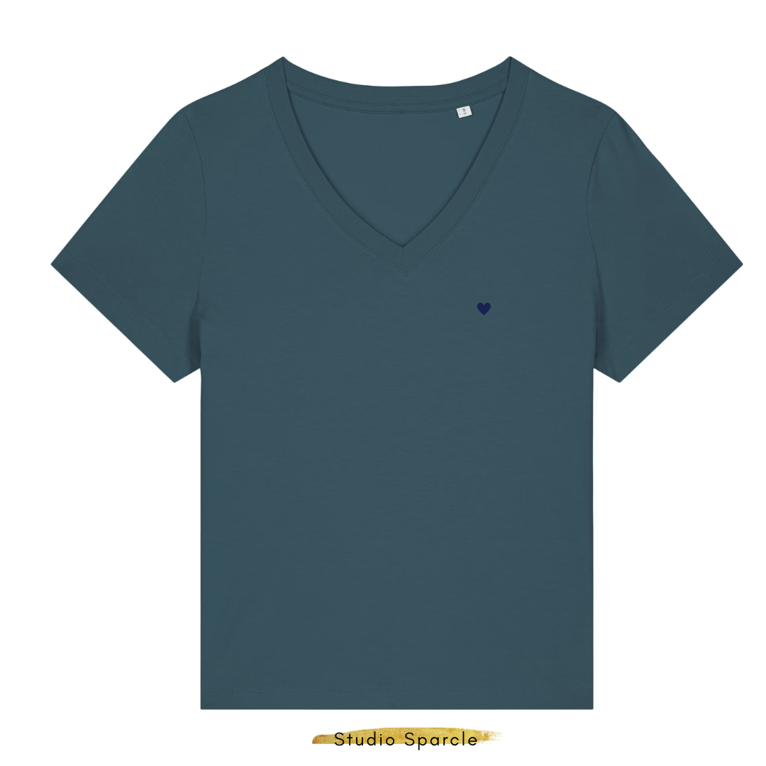 T-shirt V-hals met hartje - Afbeelding 6