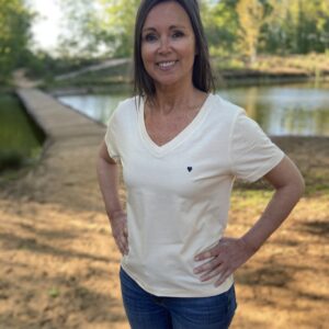 T-shirt V-hals met hartje
