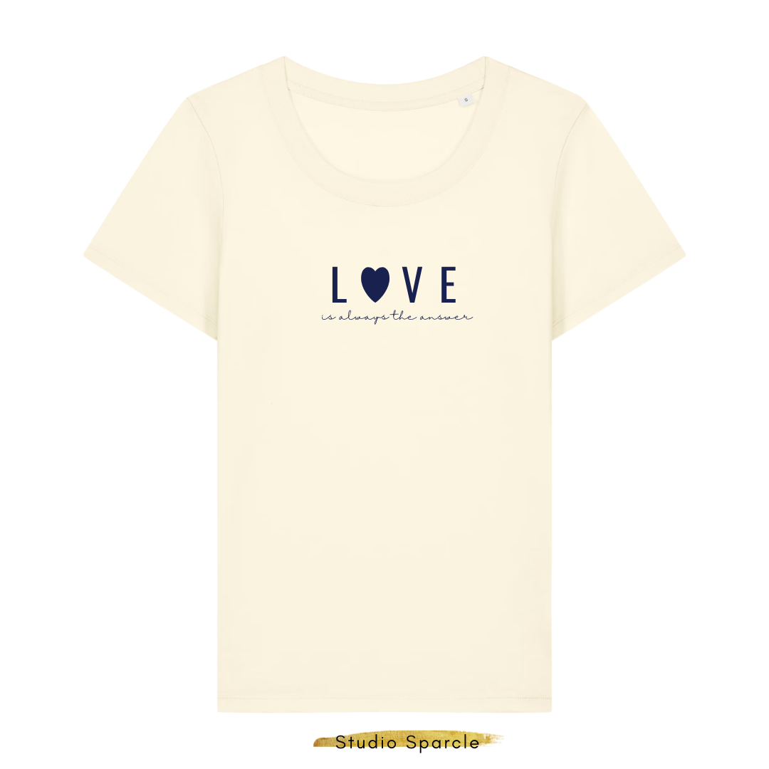 T-shirt ronde hals Love is always the answer - Afbeelding 4