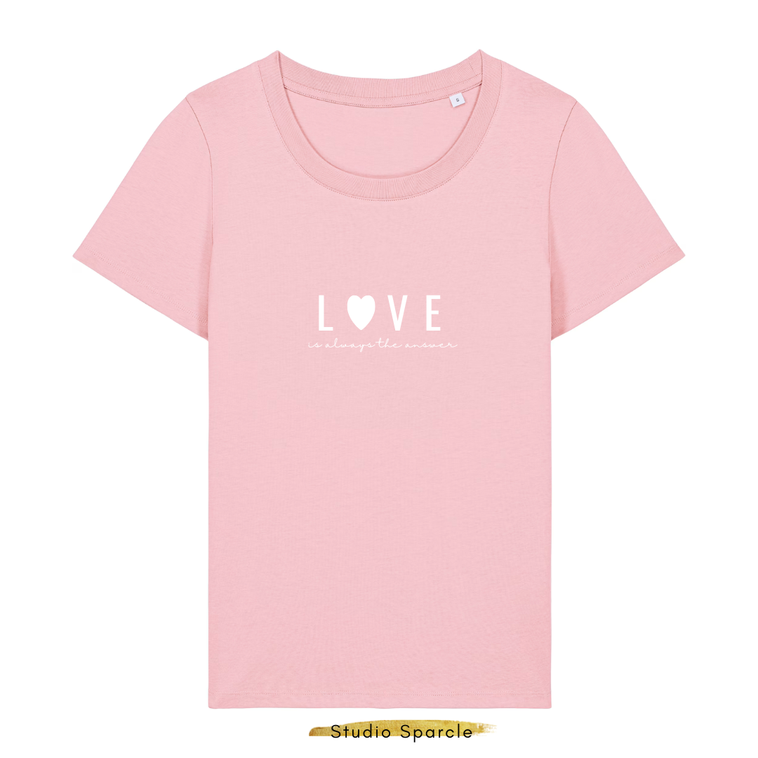 T-shirt ronde hals Love is always the answer - Afbeelding 6