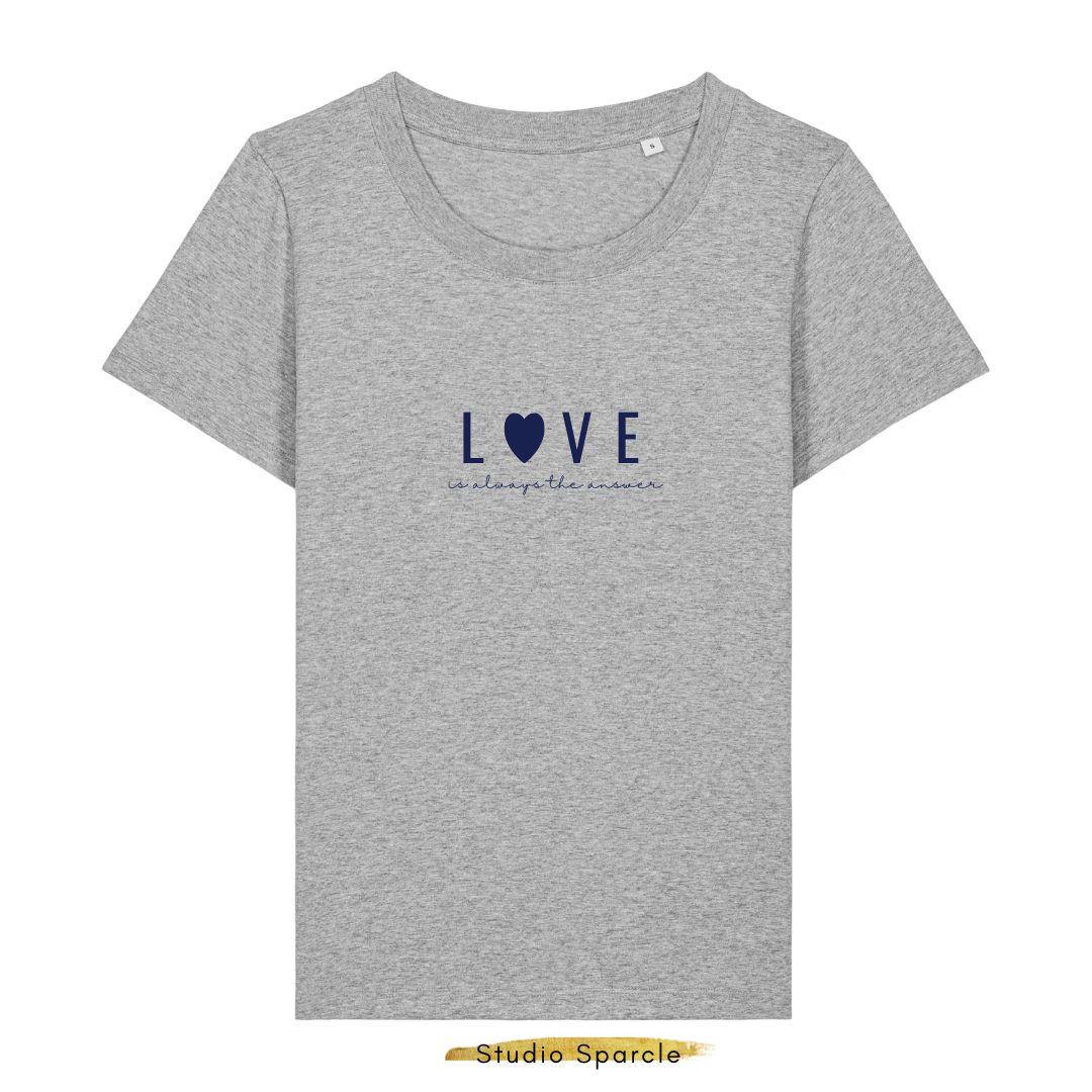 T-shirt ronde hals Love is always the answer - Afbeelding 3