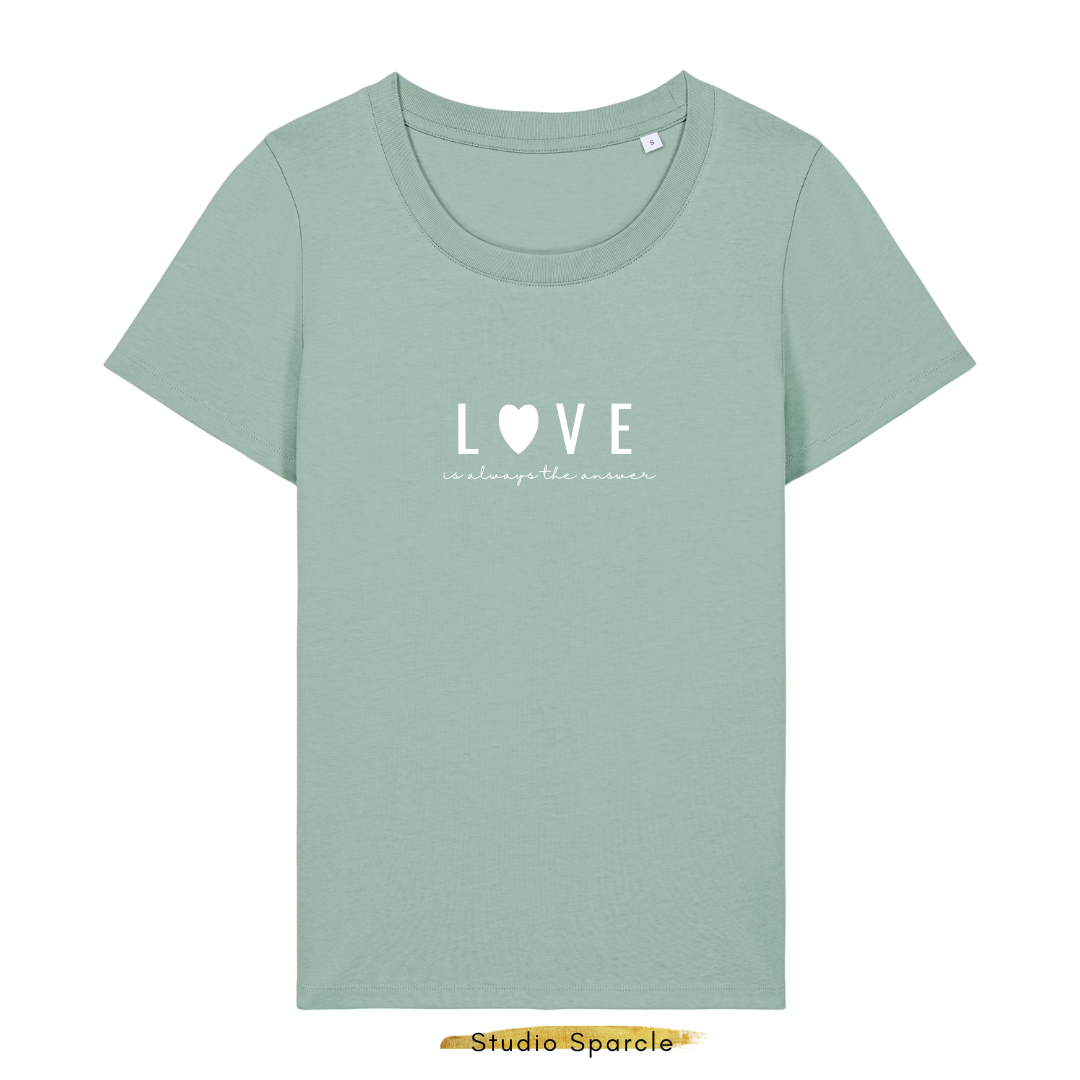 T-shirt ronde hals Love is always the answer - Afbeelding 2
